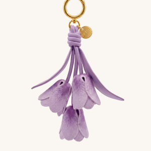 3D Embroidered Tulip Bag Charm - Purple