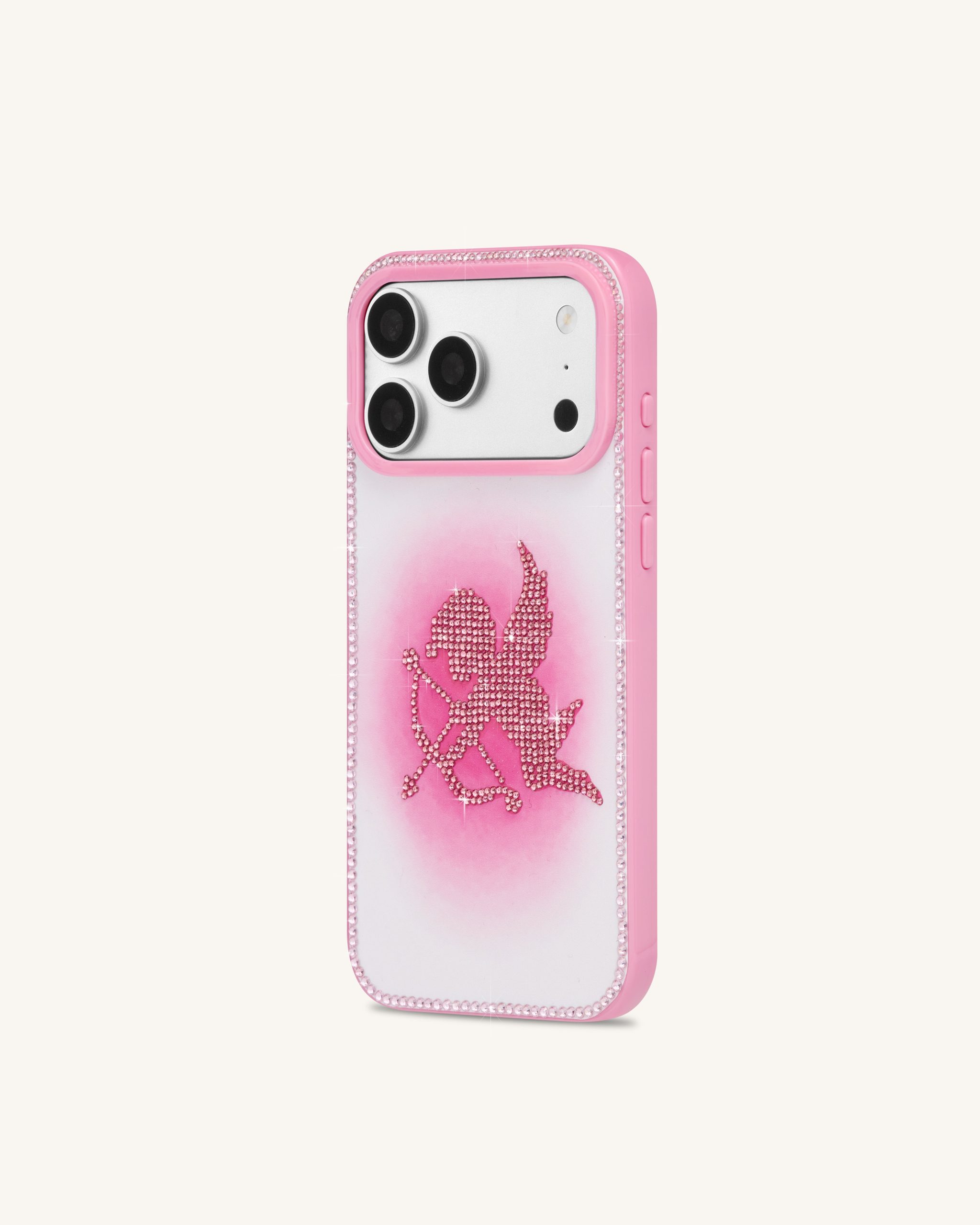 Rhinestone Angel Phone Case - Pink - Image 2