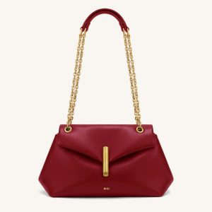 Valerie Chain Flap Shoulder Bag - Cherry Red