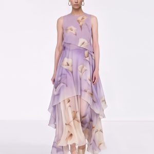 Calla Lily Layered Maxi Dress - Lavender