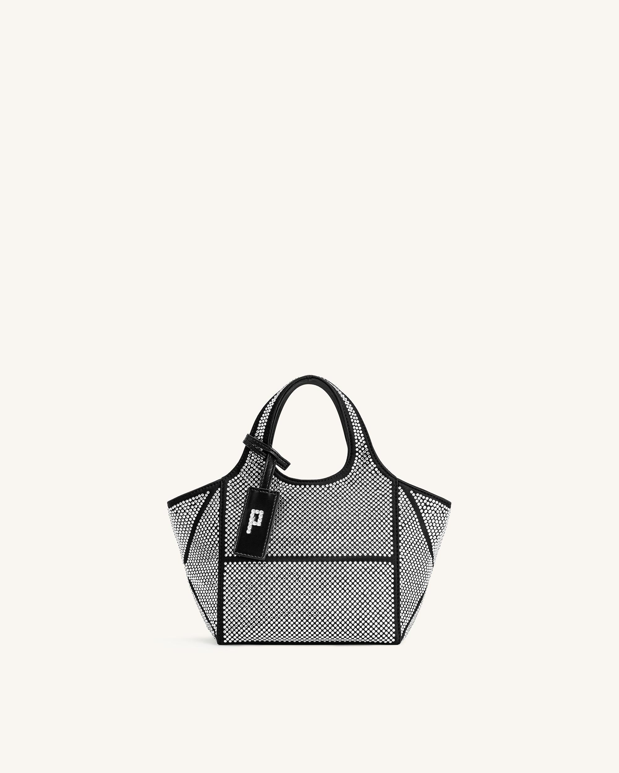 Eliana Artificial Crystal Mini Tote Bag - Anthracite