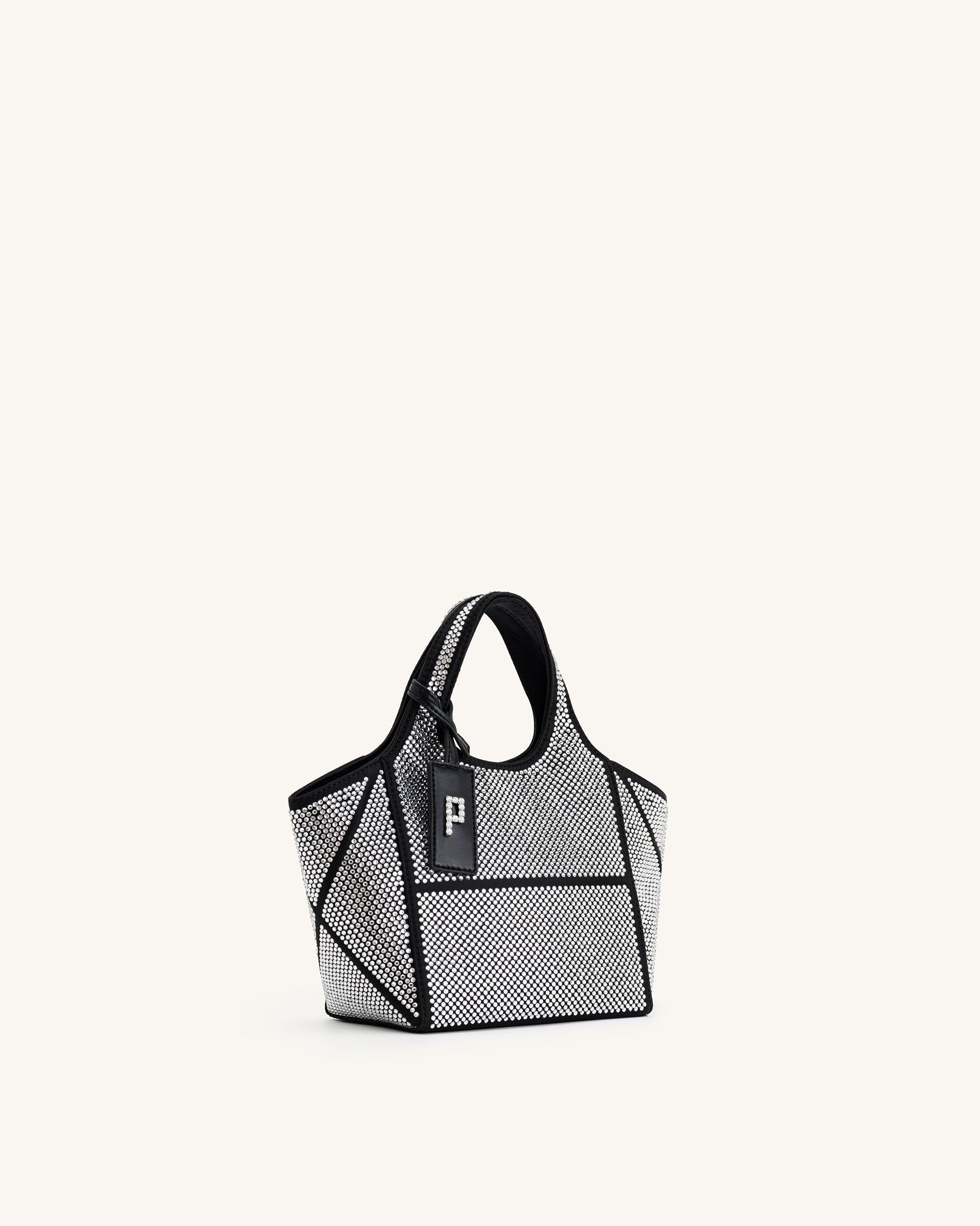 Eliana Artificial Crystal Mini Tote Bag - Anthracite - Image 2