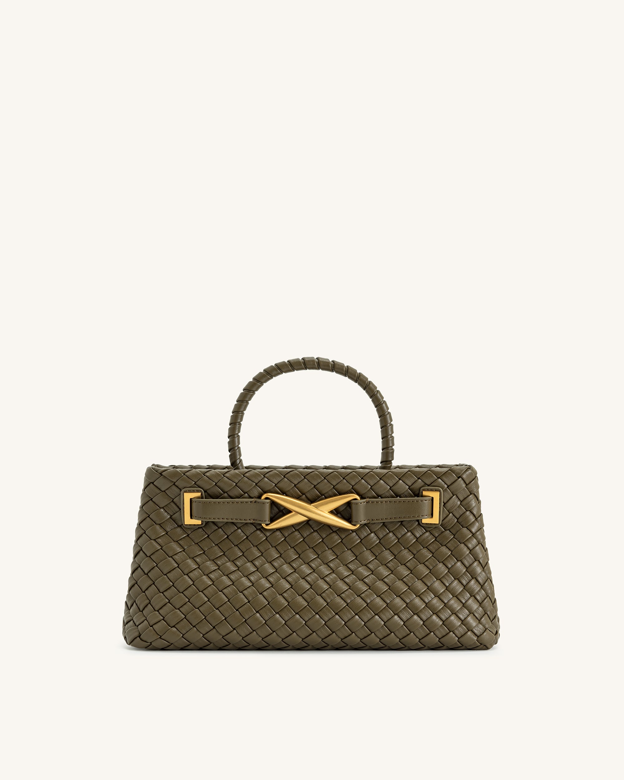 Elora Woven Tote Bag - Dark Olive