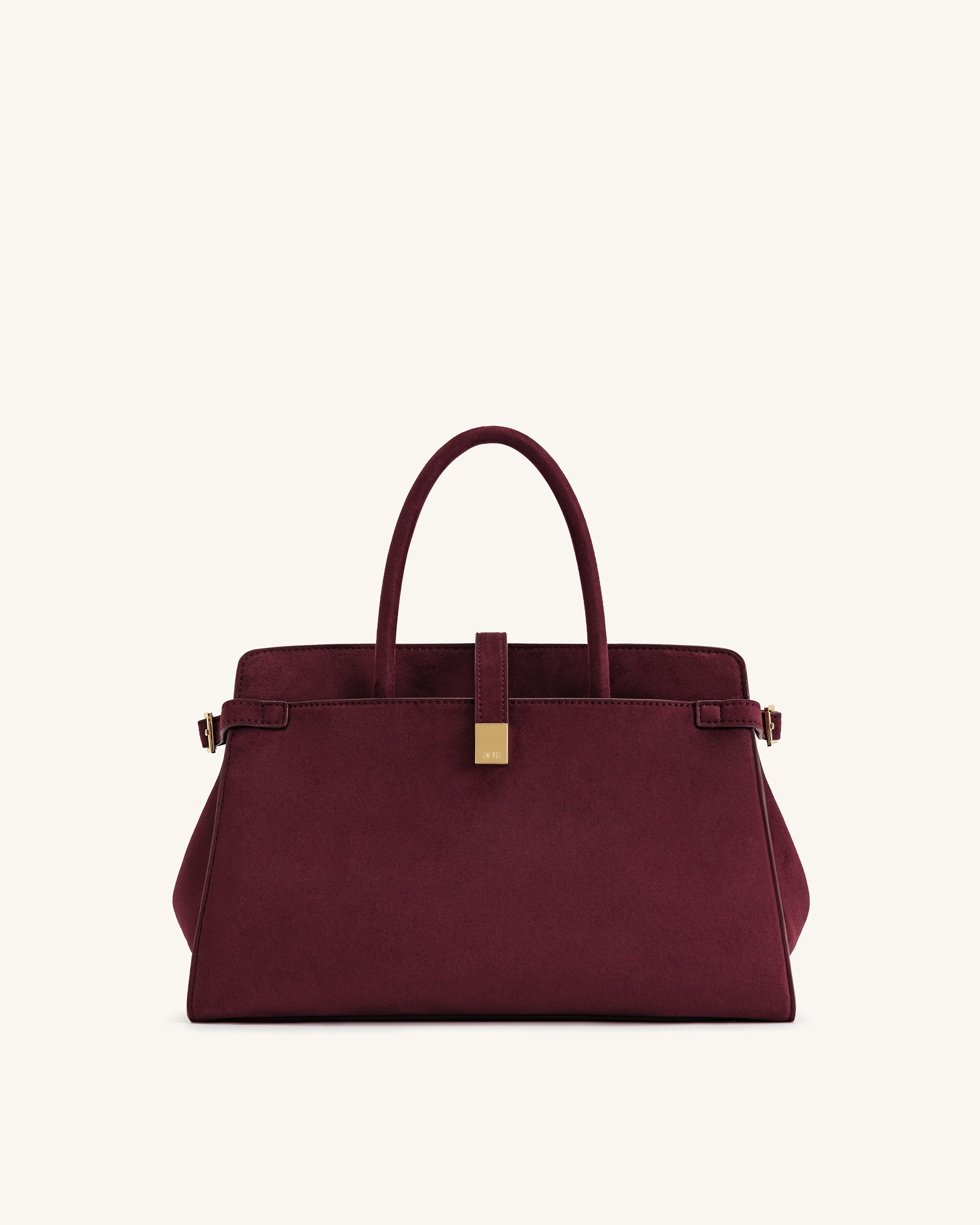 Saige Faux Suede Tote Bag - Burgundy
