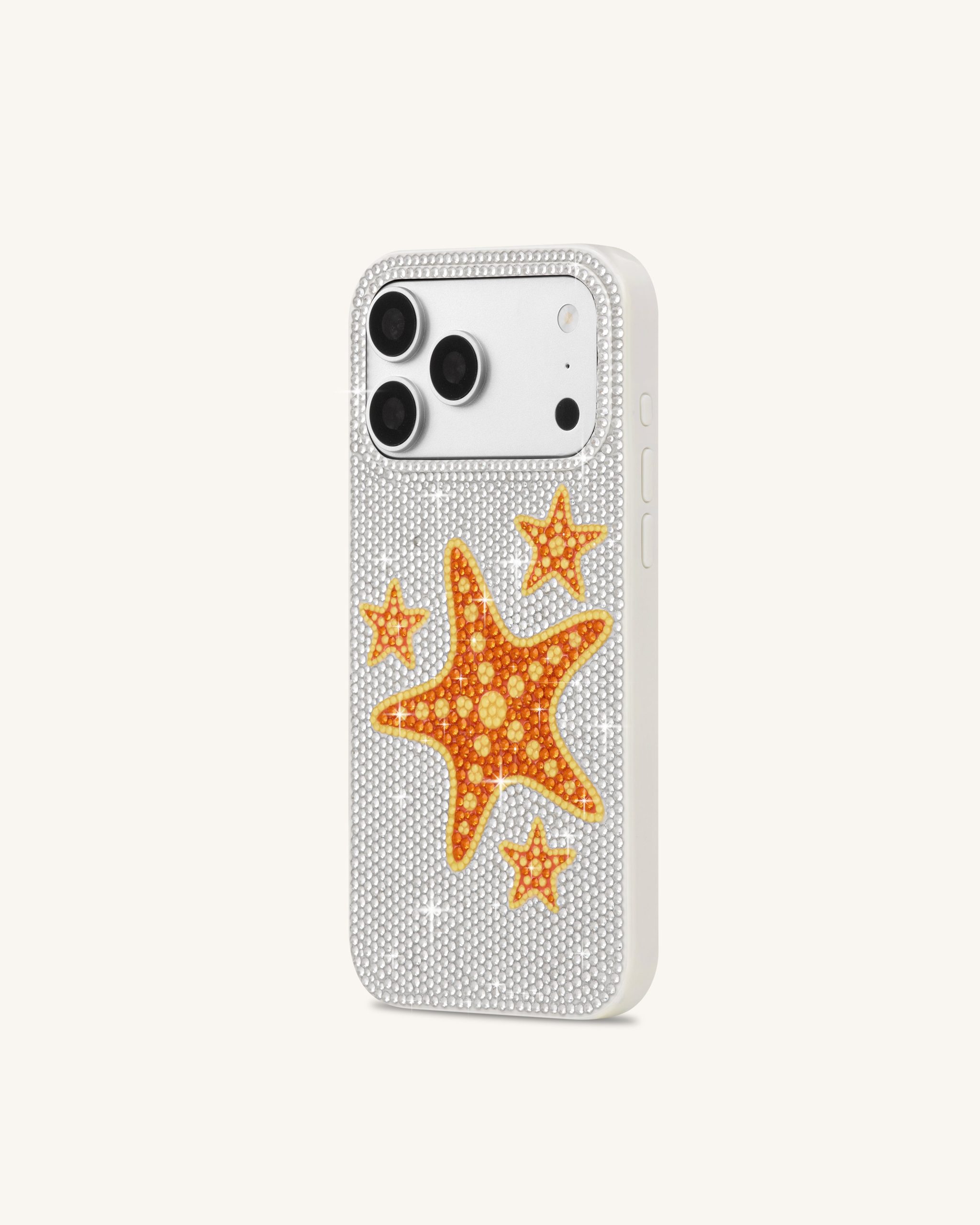 Starfish Artificial Crystal Phone Case - White - Image 2