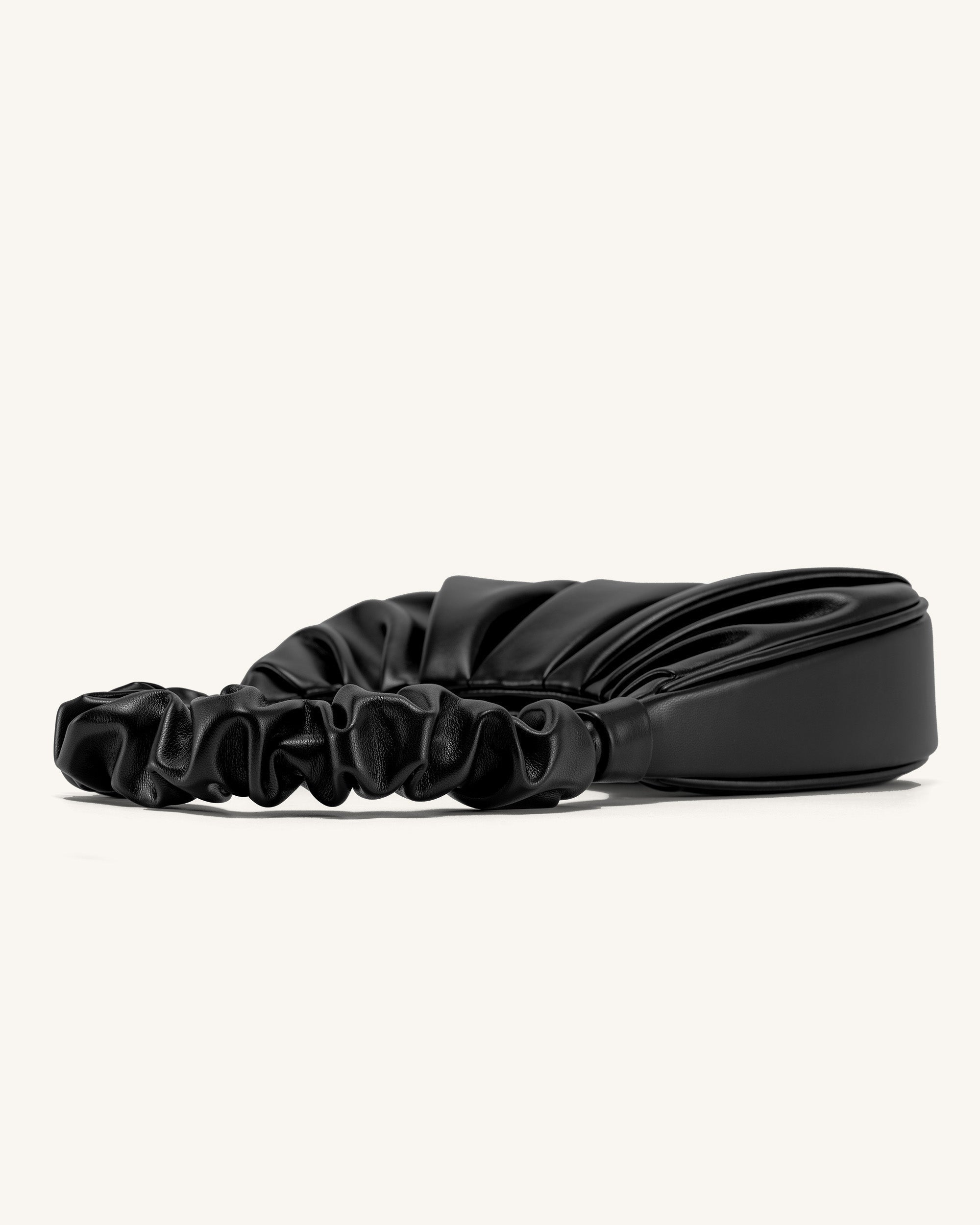 Gabbi Ruched Hobo Handbag - Black - Image 4