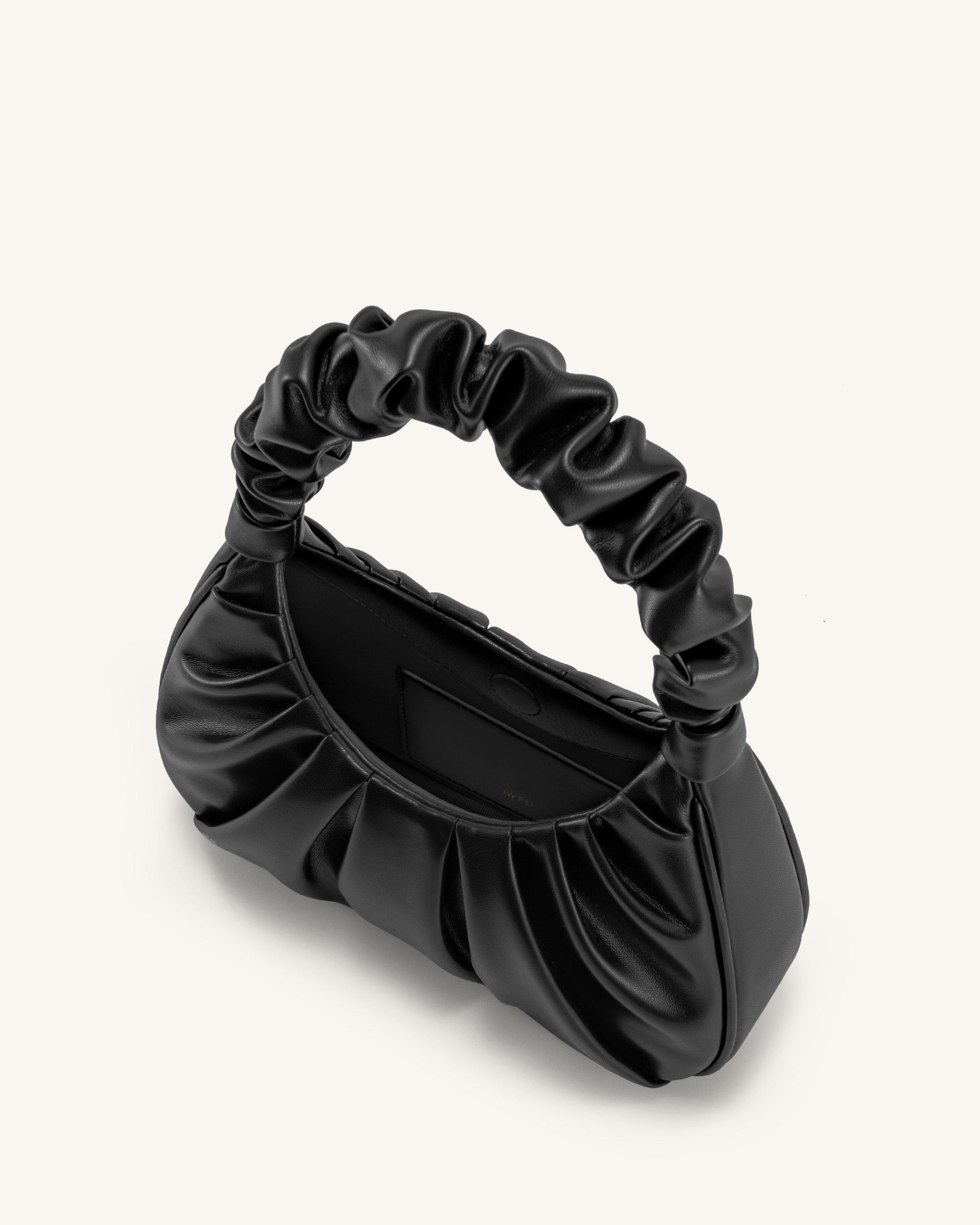 Gabbi Ruched Hobo Handbag - Black - Image 5