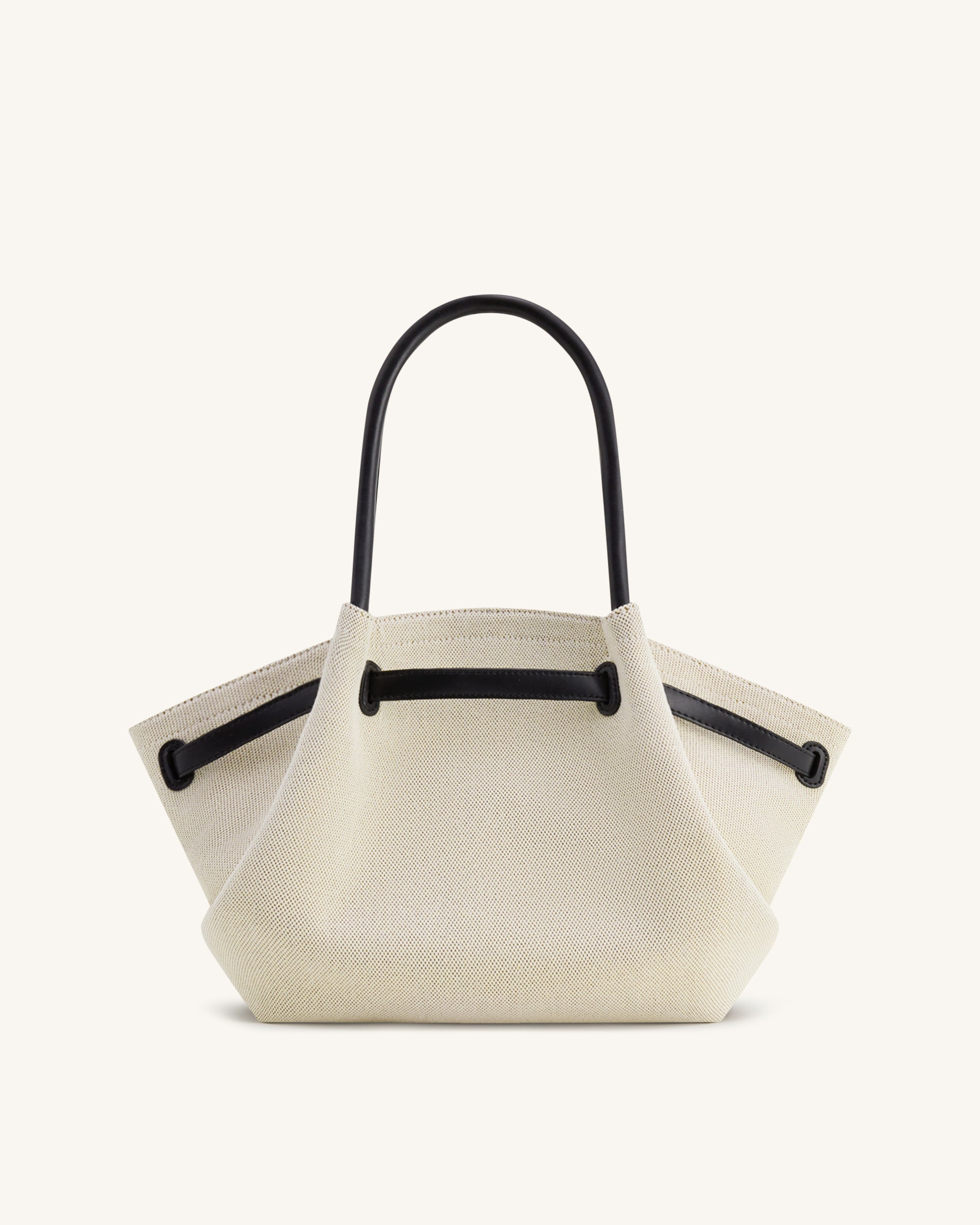 Hana Medium Tote Bag - Black Canvas - Image 4