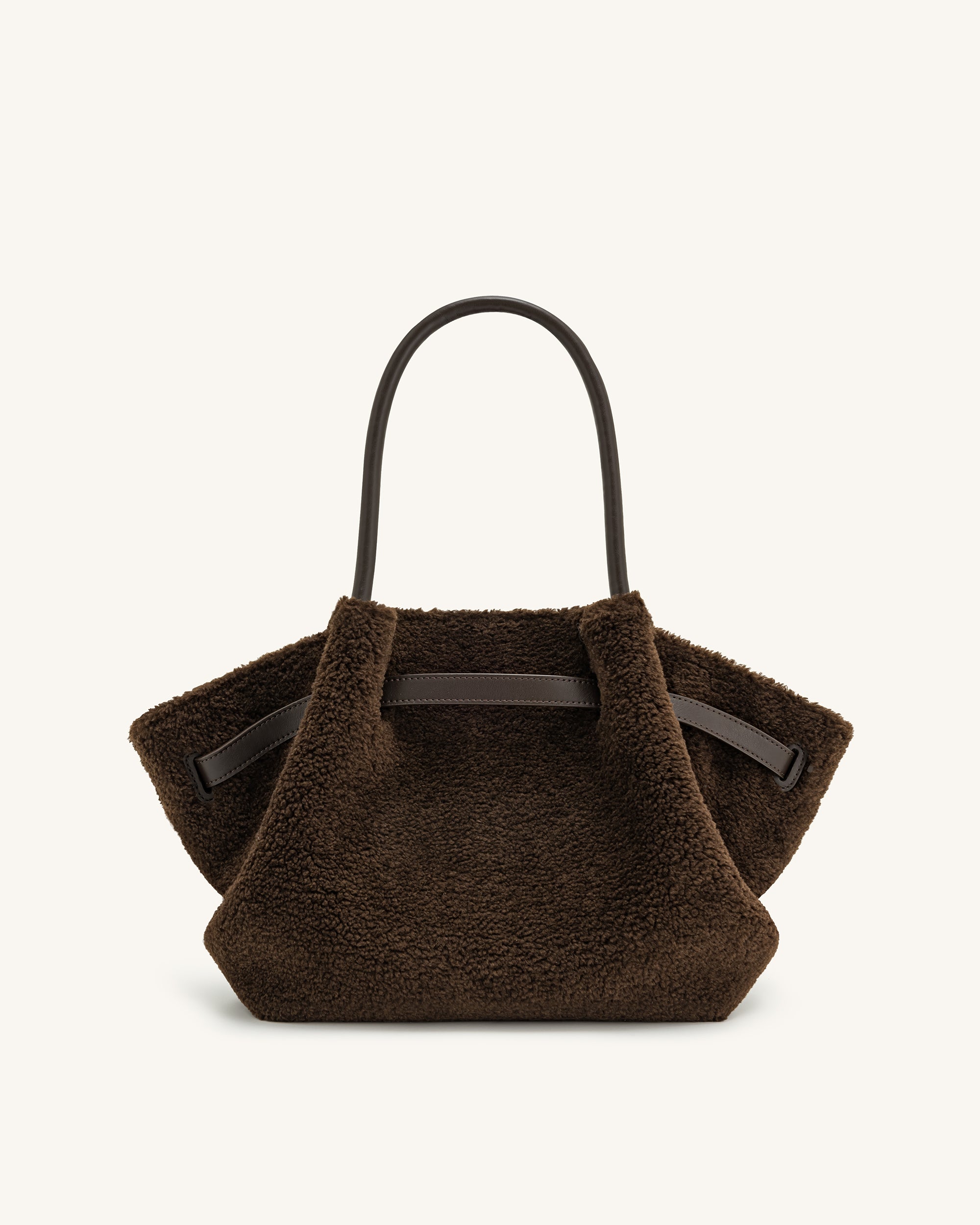 Hana Medium Faux Fur Tote Bag - Mocha Brown - Image 5
