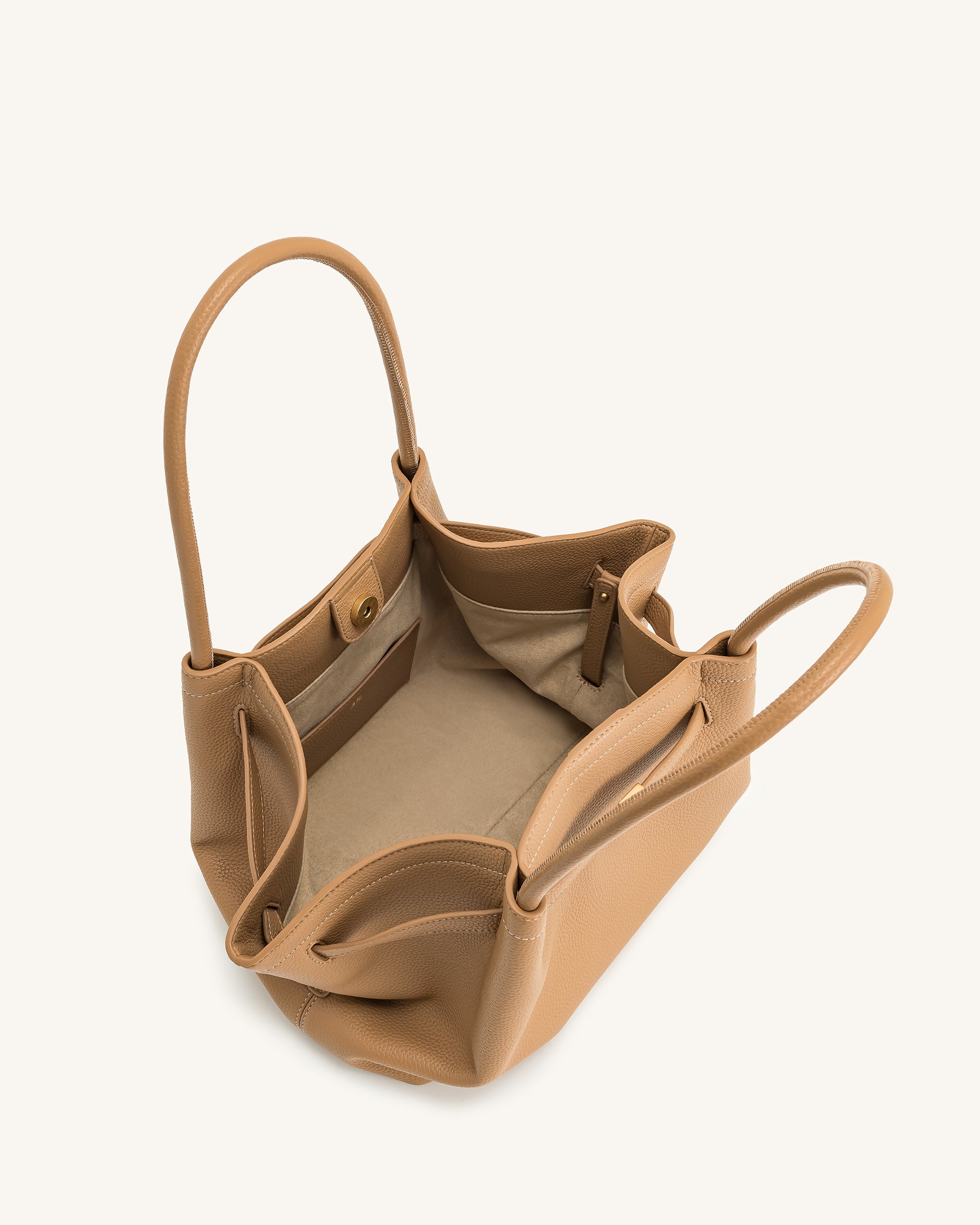 Hana Medium Tote Bag - Latte Color - Image 5