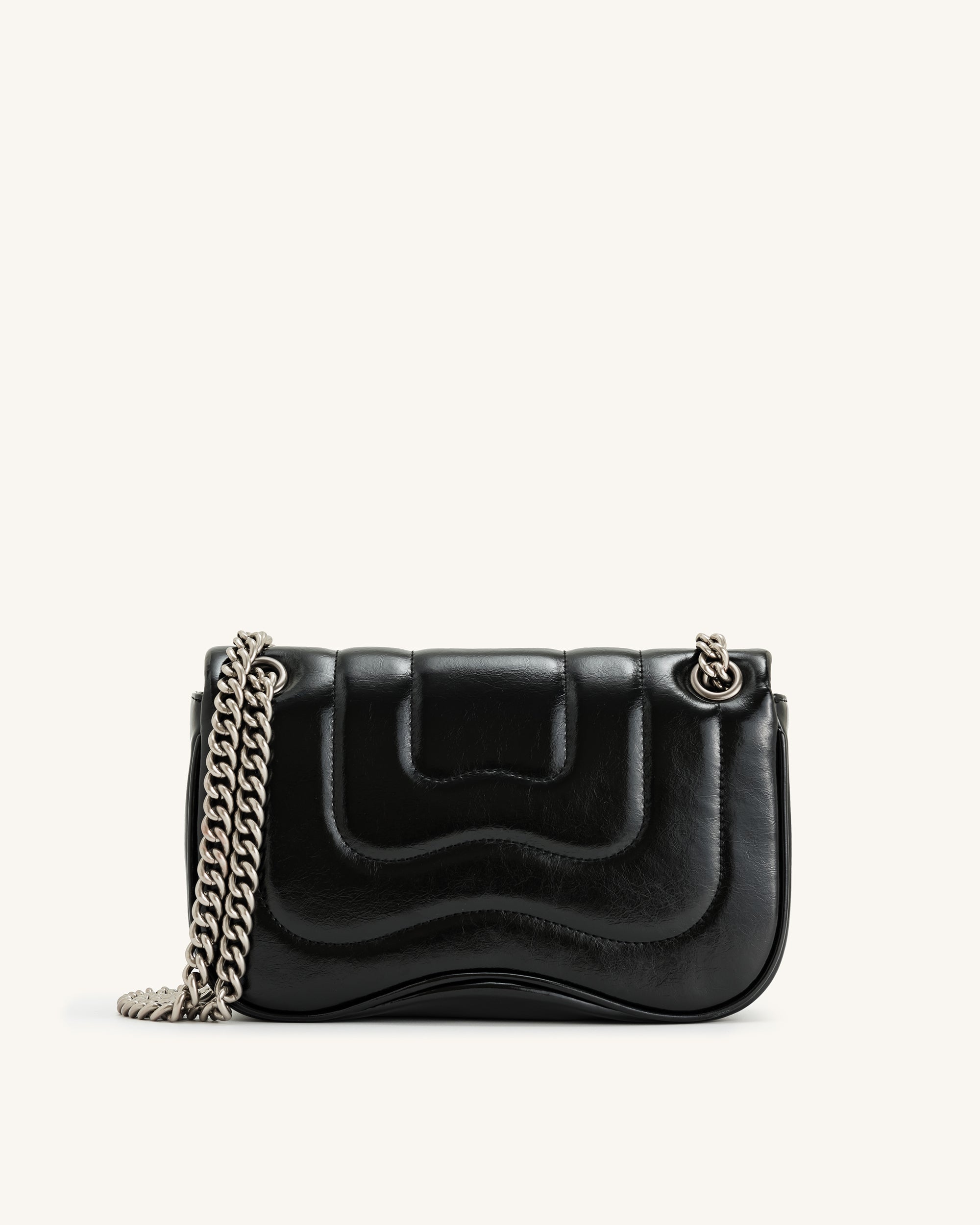 Tina Quilted Chain Crossbody - Black - Image 3