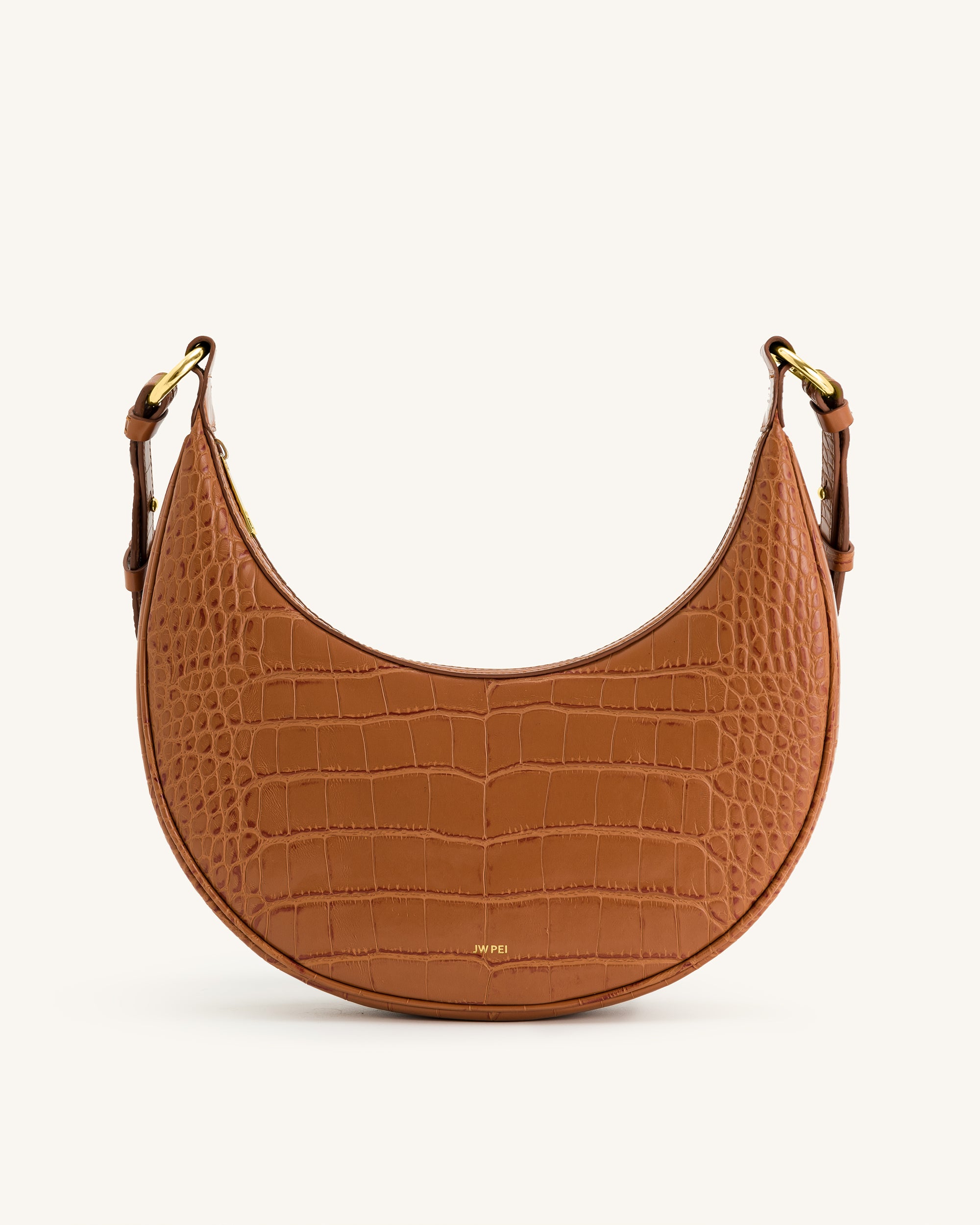 Carly Saddle Bag - Acorn Brown Croc - Image 3