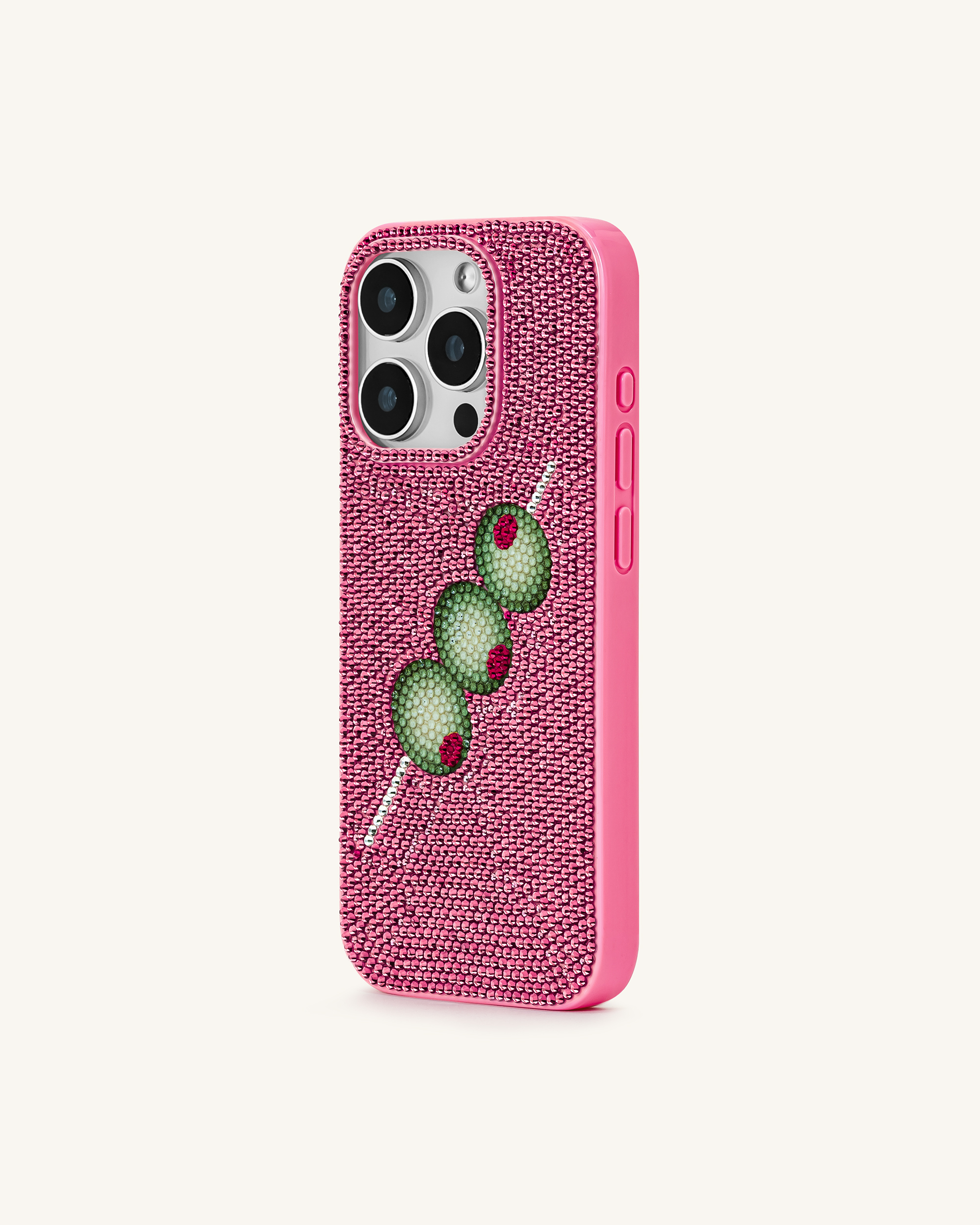 Olive Skewer Rhinestone Phone Case – Pink - Image 2