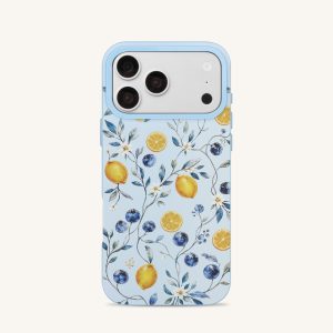 Fruity Blossom Blueberry Lemon Phone Case - Blue