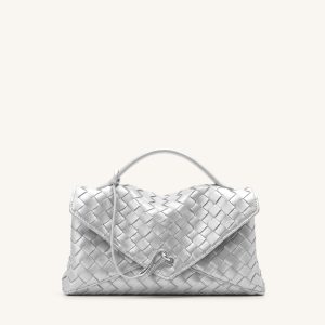 Celeste Woven Envelope Bag - Silver