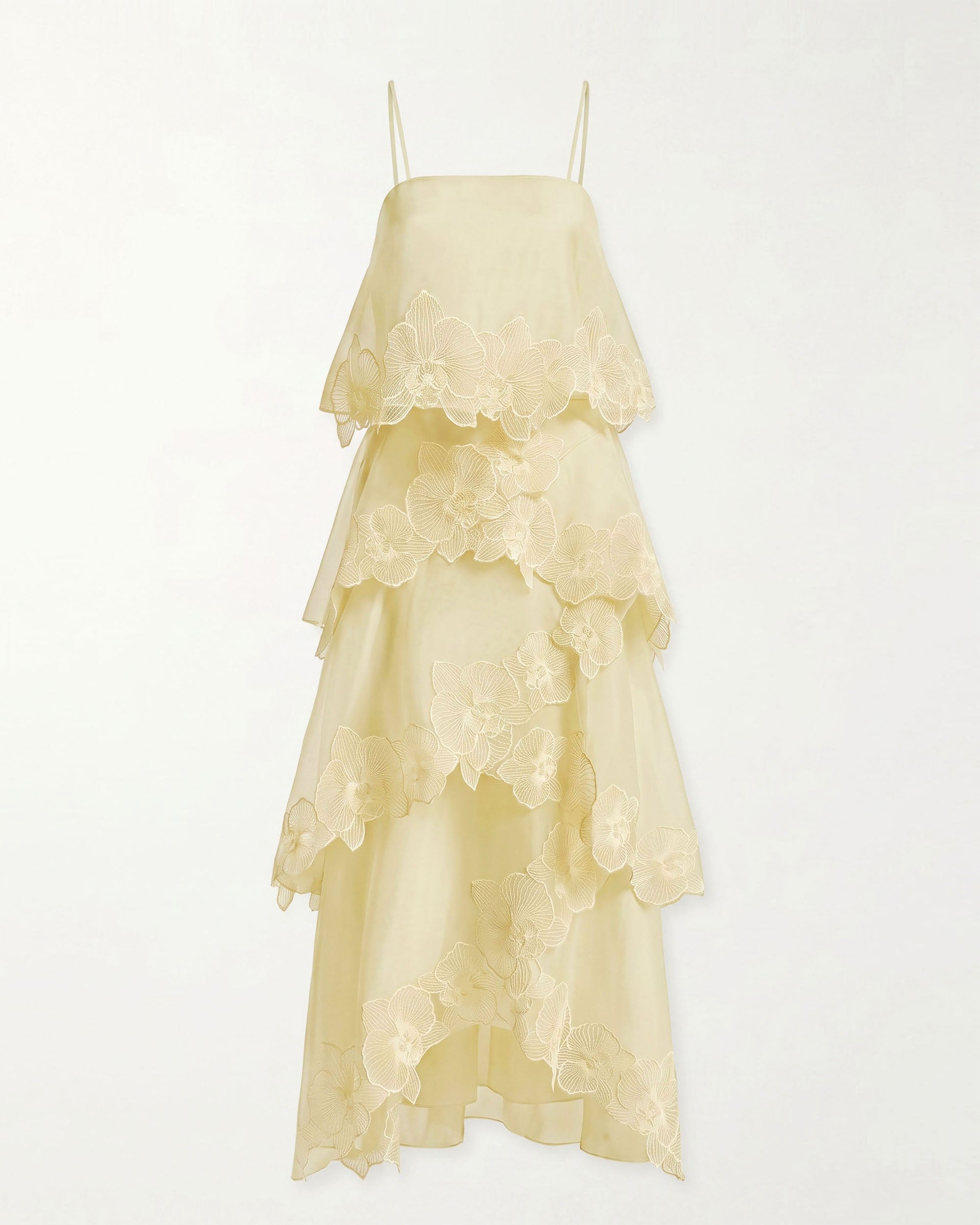 Orchid Embroidered Layered Maxi Dress - Light Yellow - Image 3