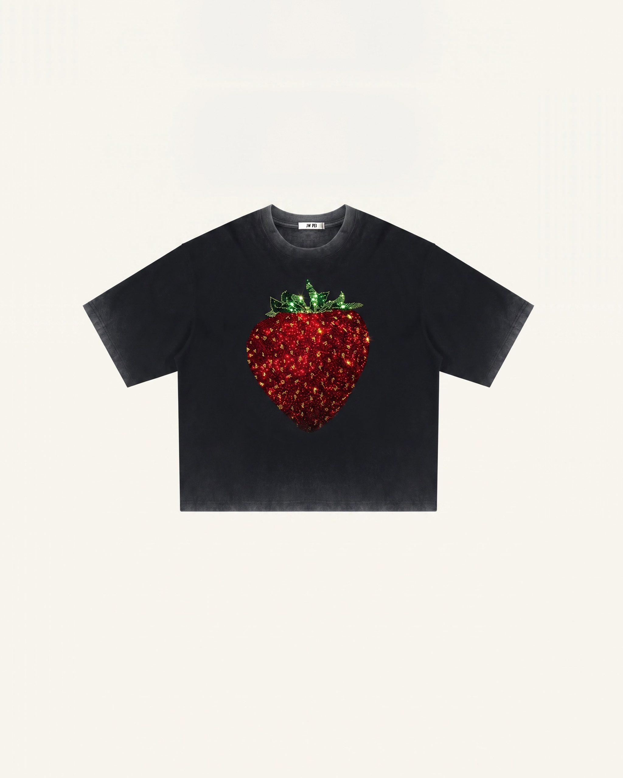 The Crystal Strawberry Graphic Tee - Faded Black