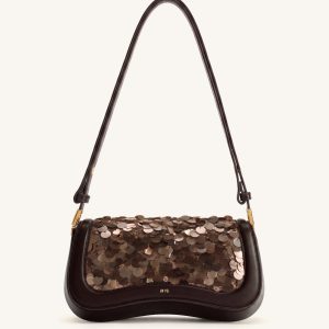 Joy Sequin Shoulder Bag - Mocha Brown