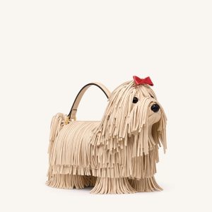Coco Shaggy Dog Shaped Handle Bag - Apricot