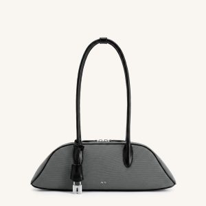 Zora Shoulder Bag - Black Grey Canvas