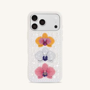 Pearl Orchid Floral Phone Case - White