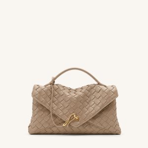 Celeste Woven Envelope Bag - Khaki