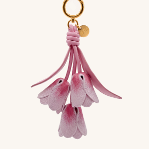 3D Embroidered Tulip Bag Charm - Gradient Pink