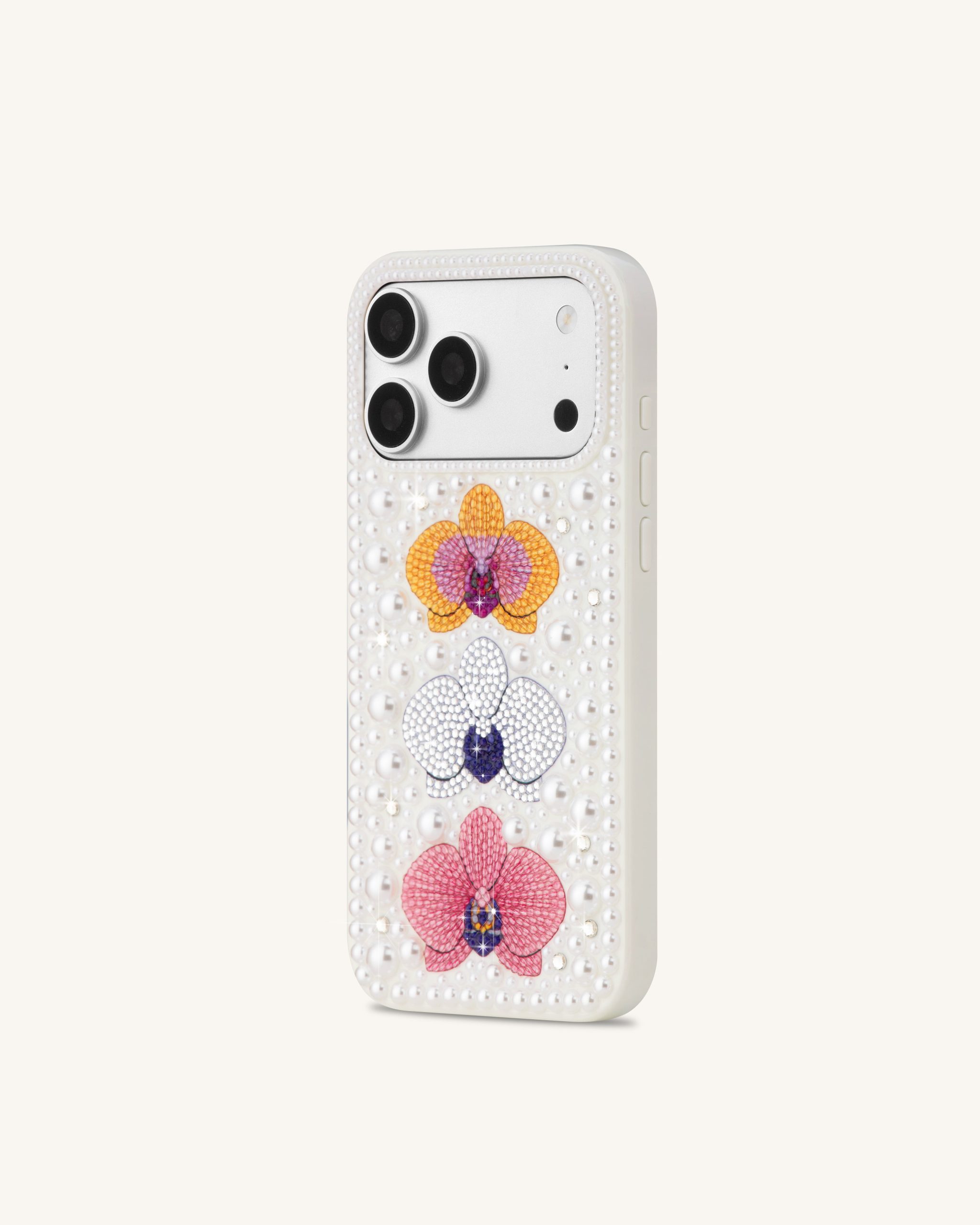 Pearl Orchid Floral Phone Case - White - Image 2
