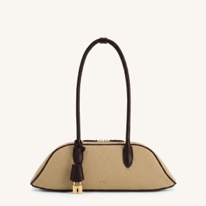 Zora Shoulder Bag - Dark Brown Canvas