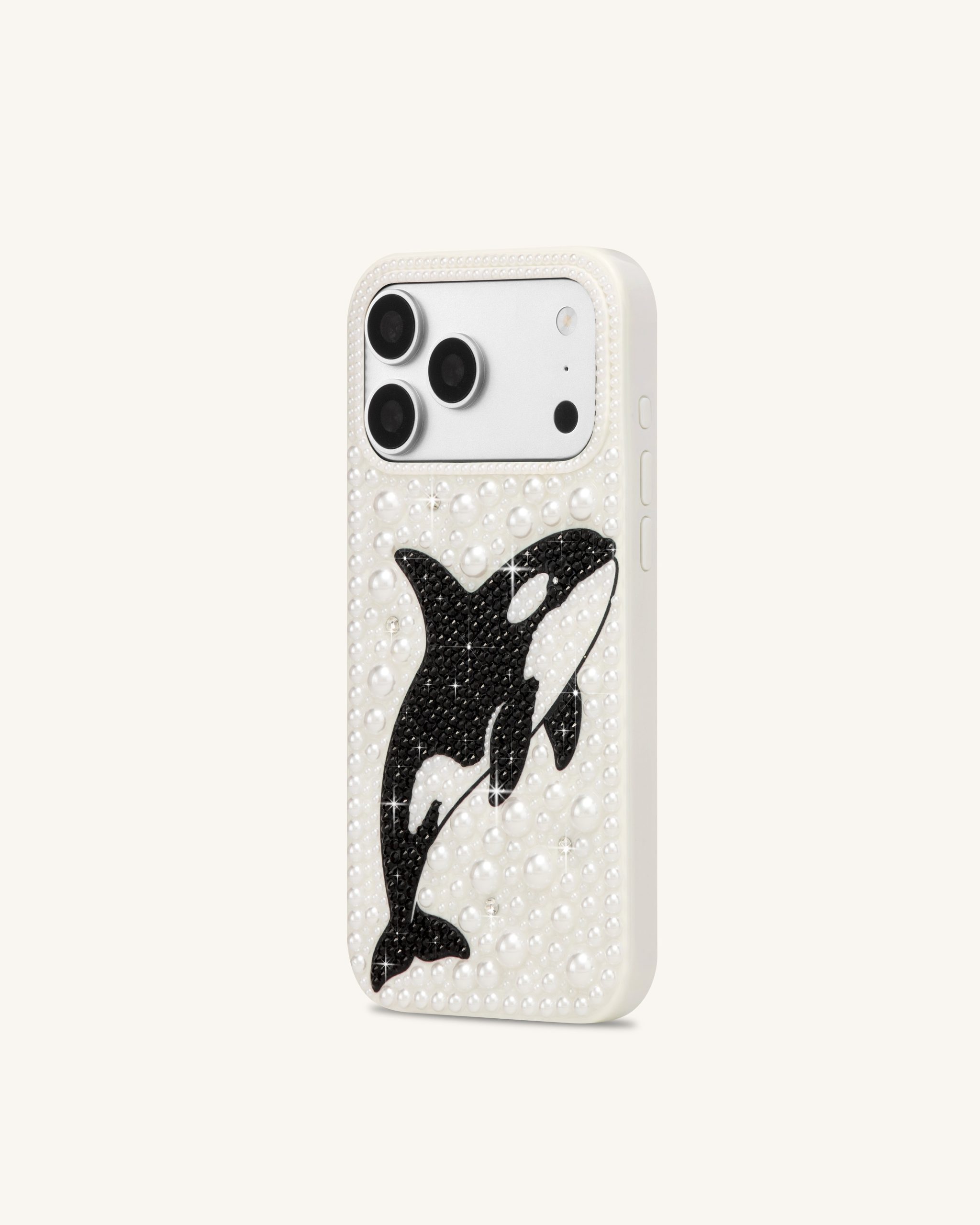 Orca Pearl Embellished Phone Case – White - Image 2