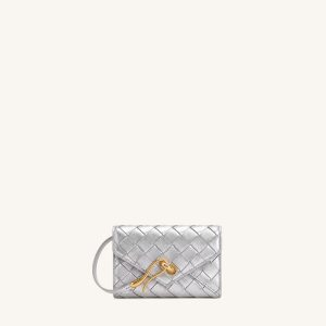 Celeste Woven Texture Envelope Wallet - Silver