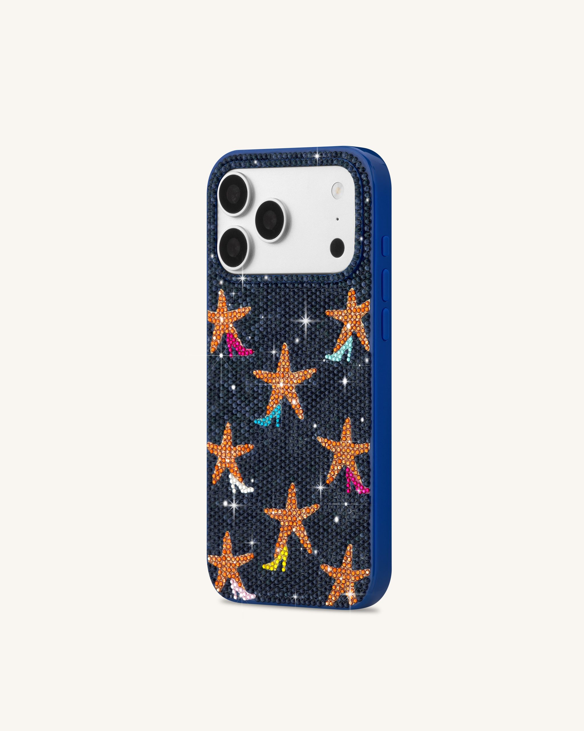 Starfish Rhinestone Phone Case - Blue - Image 2