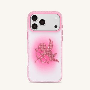 Rhinestone Angel Phone Case - Pink