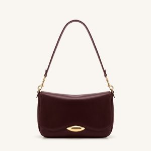 Sofia Classic Flap Shoulder Bag - Dark Burgundy