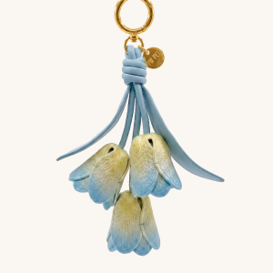 3D Embroidered Tulip Bag Charm - Gradient Blue
