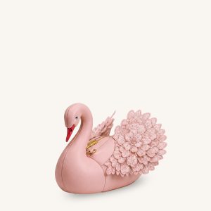 Alani Swan Shaped Embroidered Crossbody Bag - Light Pink