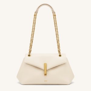 Valerie Chain Flap Shoulder Bag - Cream White