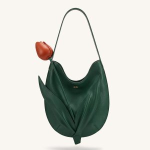 Tulip Shape Shoulder Bag - Forest Green