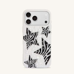Zebra Star Pearl Phone Case - White
