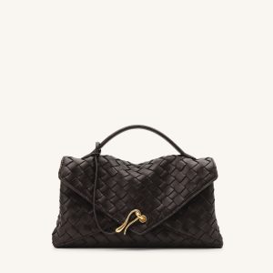 Celeste Woven Envelope Bag - Dark Brown