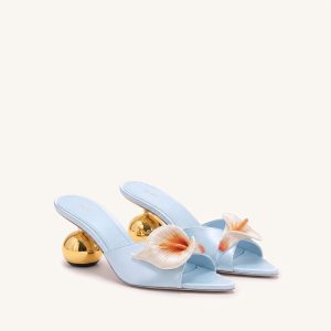 Bianca Calla Lily Sphere Heel Mules - Blue