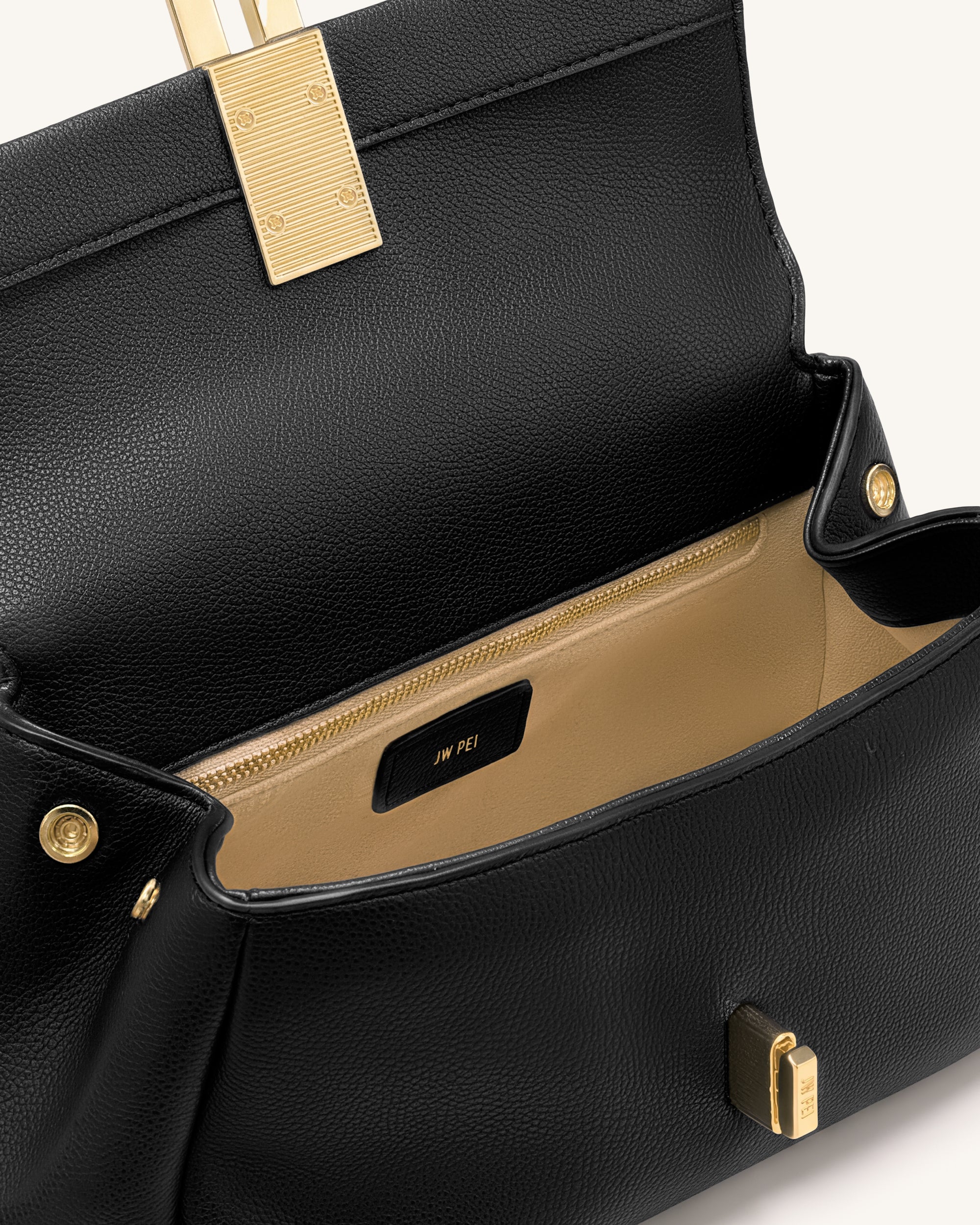 Evania U-Lock Top Handle Bag - Black - Image 4