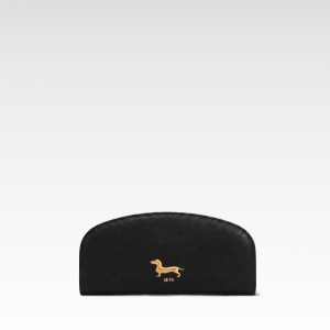 Maeve Dachshund Emblem Half-Moon Wallet - Black