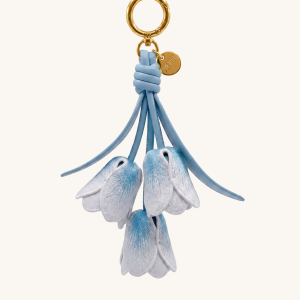 3D Embroidered Tulip Bag Charm - Light Gradient Blue