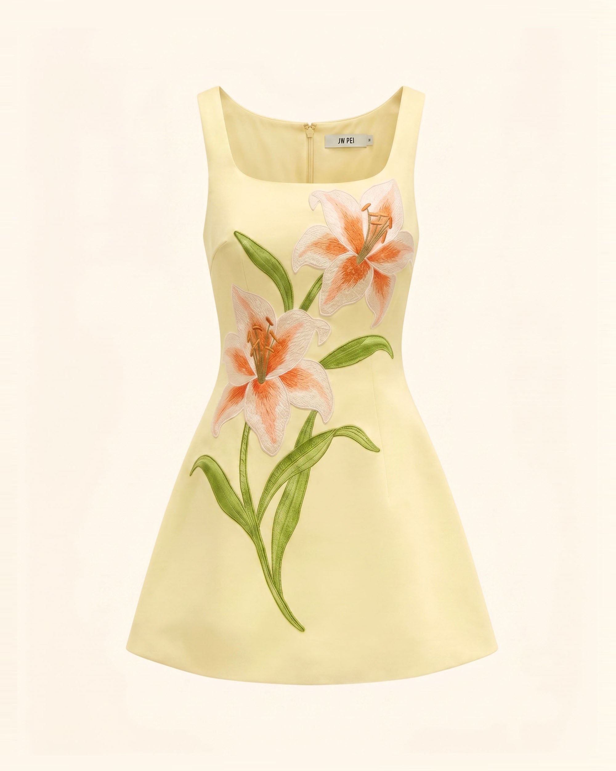 Lily Floral Print Sleeveless A-Line Mini Dress - Yellow - Image 3
