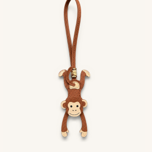 Hanging Monkey Bag Charm - Brown