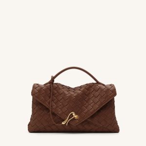 Celeste Woven Envelope Bag - Brown