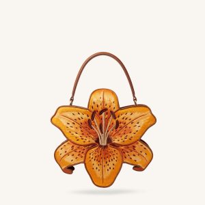 Lily Blossom Top Handle Bag - Orange
