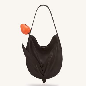 Tulip Shape Shoulder Bag - Dark Brown