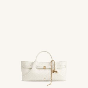 Maeve Dachshund Metal Charm Tote Bag - White